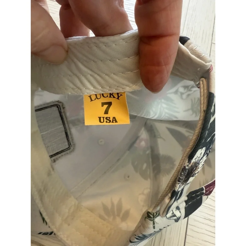 Tropical Tampa FL‎ White Baseball Cap. Unisex Made In US. Sz 7. Adjustable